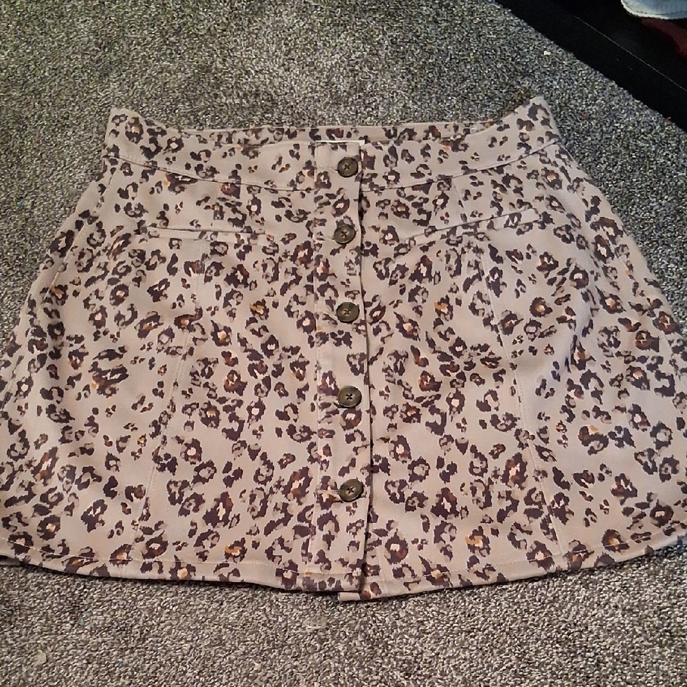 Maurices Tan Leopard Print Mini Skirt